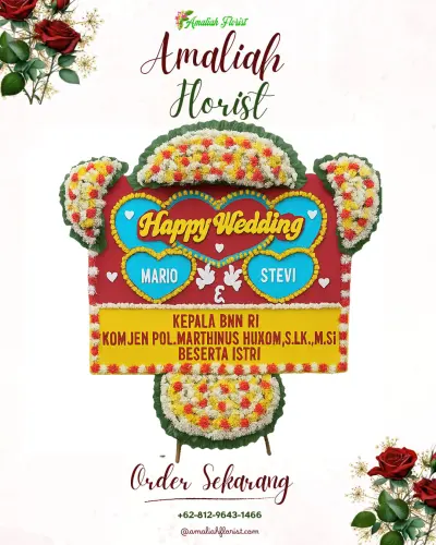 Karangan Papan Bunga Pernikahan di Baru Tengah